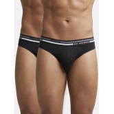 Jockey US49 Men Super Combed Cotton Solid Brief with Ultrasoft Waistband - Black (Pack of 2) - None