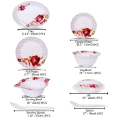 HomePro Red Rose Design Multicolor Melamine Dinner Set ( Pack of 36 ) - Multicolor