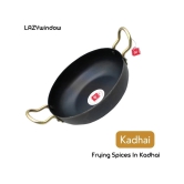 LAZYWINDOW Iron Non coated Deep Kadhai 0.3 mm ( 0.6 ) L - Black