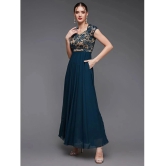 Miss Chase Georgette Self Design Full Length Womens Gown - Teal ( Pack of 1 ) - None