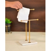 Towel Stand : Stainless Steel & White Marble