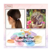 Lykaa Soft & Stretchable Cotton Elastic Seamless Thick Hair Rubber Bands Hair Band - Pack of 20 - Multi