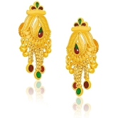 LUV FASHION Golden Jhumki Earrings ( Pack of 1 ) - Golden