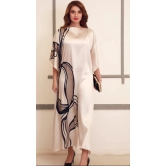 Beige Wavy Kaftan Dress