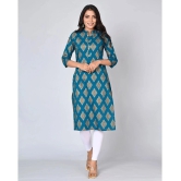 MAUKA - Blue Rayon Womens Straight Kurti ( Pack of 1 ) - None