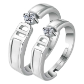 SILVERSHINE Silverplated Exclusive I DO Solitaire His and Her Adjustable proposal couple ring For Men And Women Jewellery - None