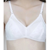 Elina - White Cotton Non - Padded Womens T-Shirt Bra ( Pack of 1 ) - 40B