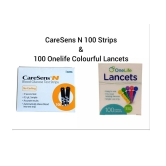 CareSens N 100 Strips with 100 Onelife Lancets Expiry: April 2024