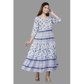 SIPET - Navy Blue Cotton Womens Anarkali Kurti ( Pack of 1 ) - None