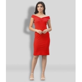 Selvia - Red Cotton Blend Womens Bodycon Dress ( Pack of 1 ) - None