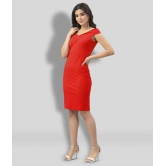 Selvia - Red Cotton Blend Womens Bodycon Dress ( Pack of 1 ) - None