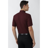 Men Maroon Regular Fit Formal Half Sleeves Formal Shirt