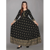 Kapadia - Black Rayon Womens Anarkali Kurti ( Pack of 1 ) - None