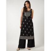 Pannkh - Black Rayon Womens Straight Kurti ( Pack of 1 ) - None