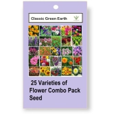 CLASSIC GREEN EARTH - Flower Seeds ( 25 Varieties of Flower Combo Pack Seed 1500 )