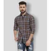 Campus Sutra Cotton Regular Fit Checks Full Sleeves Mens Casual Shirt - Brown ( Pack of 1 ) - None