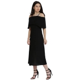 Miss Chase Georgette Black Regular Dress - M