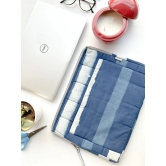 Sustainable Handmade Cotton Laptop Sleeve/Laptop Cover by Ekatra - Indigo stripes