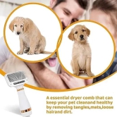 Pet Hair Dryer | 2 in 1 Pet Grooming Hair Dryer Blower Small and Medium Dogs Cats Slicker Brush Low Noise Portable Grooming Home Dog Hair Dryer | Dog Pet Grooming Blowing