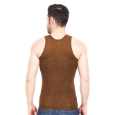 NRG Mens Sleeveless Colour Cotton Vest  ( Pack of 1 Light Brown ) G23