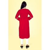 Kapadia - Red Rayon Women''s Straight Kurti ( Pack of 1 ) - None