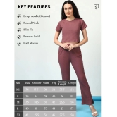 Rigo Mauve Solid Pant Top Set - None