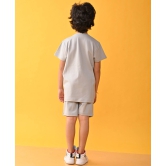 SPORTY GREY INTERLOCK TSHIRT SHORTS SET - GREY-2-3 YEARS / 2N / GREY