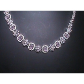 Stunning Cubic Zirconia Tennis Necklace and Stud Earrings Set in White Gold