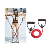 FITNESS INDIA Tummy Trimmer | Toning Tube | AB Wheel (Combo of 3) Waist Trimmer Body Toner Abs Exerciser Fat Buster Home Gym Exercise Equipment Abdominal - Red