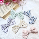 Floral Hair Bow Clip-Green