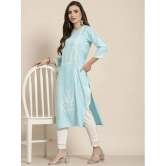 Juniper - Blue Rayon Womens Straight Kurti ( Pack of 1 ) - None