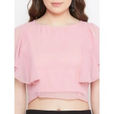 Women Burgundy Solid Crop Top