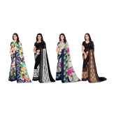 LEELAVATI - Multicolor Georgette Saree With Blouse Piece ( Pack of 4 ) - Multicolor