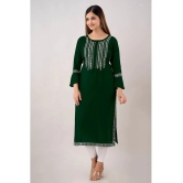 Kapadia - Green Rayon Womens Straight Kurti ( Pack of 1 ) - None