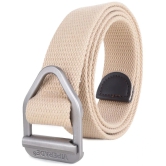 Zacharias - Cream Canvas Mens Casual Belt ( Pack of 1 ) - None