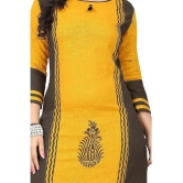 Vbuyz - Yellow Cotton Womens Front Slit Kurti ( Pack of 1 ) - None