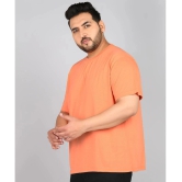 XFOX Cotton Blend Regular Fit Solid Half Sleeves Mens T-Shirt - Coral ( Pack of 1 ) - None