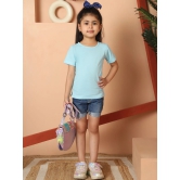 MINI & MING Girls Solid Round Neck Pure Cotton T-shirt