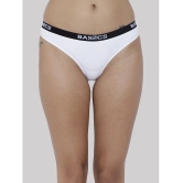 BASIICS By La Intimo - White BCPBR08 Cotton Lycra Solid Womens Bikini ( Pack of 1 ) - None