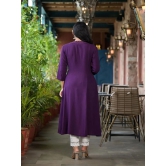 Juniper Rayon Solid Flared Womens Kurti - PURPLE ( Pack of 1 ) - None