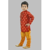 Pichkari Pack of 1 Boys Silk Kurta Sets ( Maroon ) - None