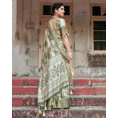 Pure Silk Digitally Printed Saree Weaved With Golden Zari Comes With Tassels