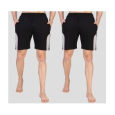 Zeffit - Black Cotton Blend Mens Shorts ( Pack of 2 ) - None