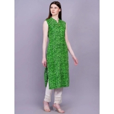 HIGHLIGHT FASHION EXPORT Cotton Printed Straight Womens Kurti - Green ( Pack of 1 ) - None