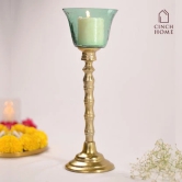 Enhance Green Candle Holder | Hurricane