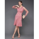 Miss Chase Polyester Embellished Above Knee Womens Wrap Dress - Pink ( Pack of 1 ) - None