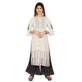 Monica Fashion Rayon Hand Work Casual Wear/Ethnic wear/Kurti Palazzo Set Calf Length Kurti Plazo Set for Women