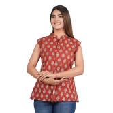 Tribes India Bagru Hand Block Printed Jacket - Red