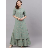 Antaran - Green Cotton Womens Shirt Style Kurti ( Pack of 1 ) - None