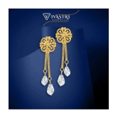 VIVASTRI Golden Drop Earrings ( Pack of 2 ) - Golden